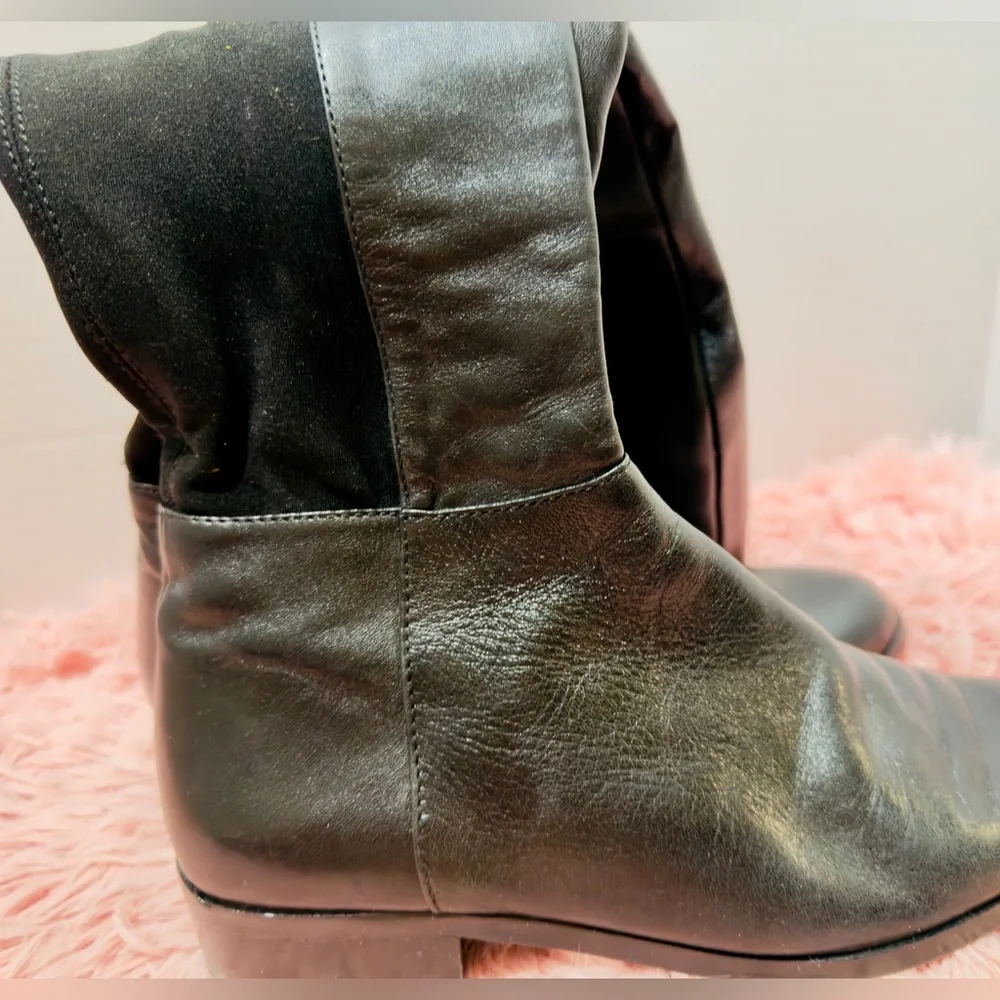 MICHAEL KORS $199 Bromley‎ Over-the-Knee Black Leather Party Office Boots6.5 EUC
